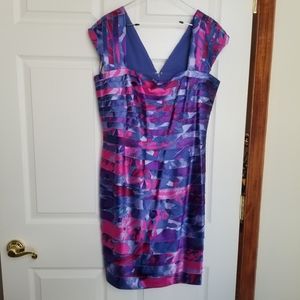 Jones New York Fushia Ribbon Cocktail Dress